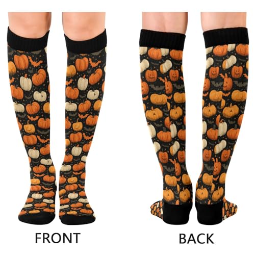 Wusikd Milk Cow Compression Socks for Women and Men Circulation Flowers Long Socks for Athletic Running 2 - color: Bats