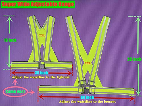 16PC Reflective HiVis Safety Vest Straps Construction Running Gear XXL - color: 16pc-yellow, size: XX-Large