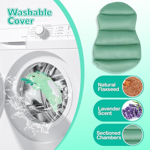 Microwave Heating Pad for Pain Relief, 16" x 11" Microwavable Heating Pads for Cramps, Back Pain, Neck Shoulder, Muscles, Knee, Joints, Natural Heat Pack Moist Heat, Mint Axolotl - size: Mint Axolotl
