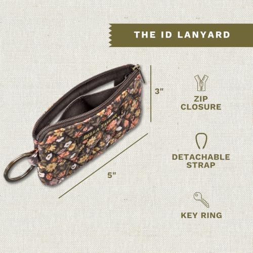 Bella Taylor ID Lanyard, Quilted ID Holder, Twilight Garden - color: Twilight Garden