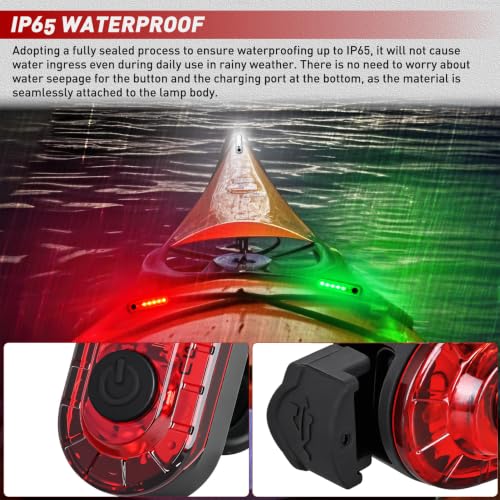 Nilight Marine Boat Navigation Light 4PCS Red Green White Four Modes Lamp - color: 5LED Navigation Light-4Pcs