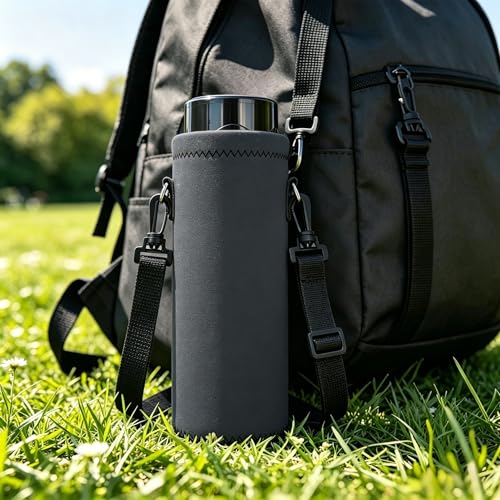 AMARY 750ML Neoprene Water Bottle Carrier Bag with Adjustable Shoulder Strap,Insulated Water Bottle Cover for Stainless Steel/Glass/Plastic Bottles 24OZ (AM-24-750-3) - color: AM-24-750-3