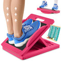 Slant Boards for Exercise, Wooden Slant Board, Calf Stretch Board with 7 Incline Angles, Velour Board, Balance Board & Calf Stretcher, Portable Incline Board for Physical Therapy, Ankle Mobility, Heel & Knees - color: Pink