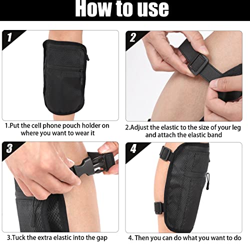 Xuniea 2 Pack Leg Phone Holder, Phone Calf Leg Band Holster, Black - color: Black