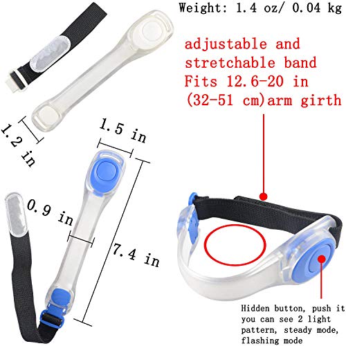 Premium LED Light Up Armband, Reflective Adjustable Wearable Silicone Running Belt Strap/Waterproof Glow in The Dark for Running Jogging Walking Cycling Concert Camping Outdoor Sports - color: Pink - 4 Pack