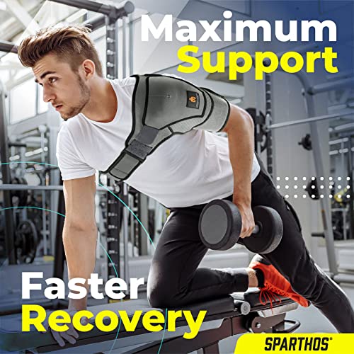 Sparthos Rotator Cuff Shoulder Brace for Women & Men - Support - Gray-UNI - color: Gray/Black, style: Universal
