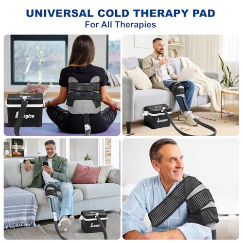 Longice Cold Therapy Machine with Programmable Timer,Ice Therapy Machine,Cryotherapy Pain Relief System - color: Black