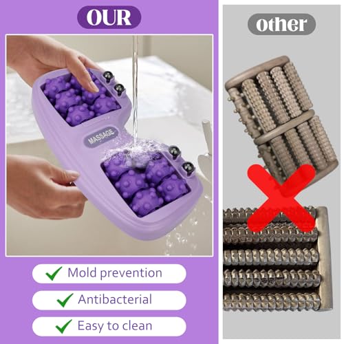 Foot Massage Roller, Plantar Fasciitis Relief with Cat Claw Acupressure Design, Portable Compact Reflexology Tool for Gym/Travel, ABS Plastic Deep Tissue Therapy&Instant Muscle Relaxation