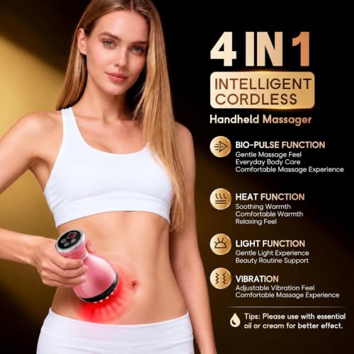 Electric Lymphatic Drainage Massager for Body Anti Cellulite and Thigh - color: Sakura Pink