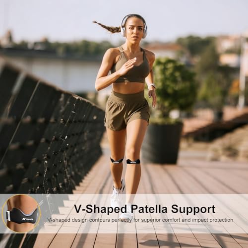 Patellar Tendon Support Strap, Knee Brace for Women & Men, Patella Band for Running Hiking Basketball Gym Fitness Tennis Badminton Cycling, Offers Relief from Meniscus Tear and Knee Pain - color: Black