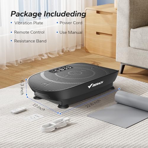 MERACH CV30 Pro Curved Vibration Plate Exercise Machine, Powerful & Quiet - color: Black