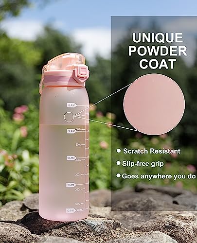 30oz Tritan Water Bottle with Time Marker, 1-Pack, Pink - color: Pink