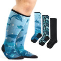 Viasox 3 Pack Compression Socks Women & Men, Circulation Support, 12-15mmHg Neuropathy (Dark Waters, Medium) - color: Dark Waters, size: Medium