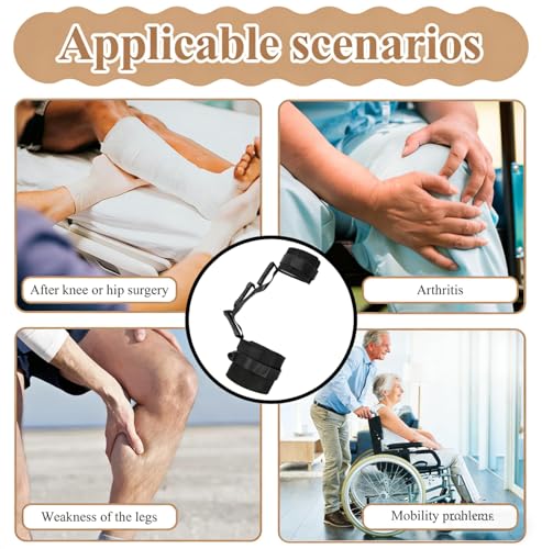 Leg Lifter Strap, 4 Handles, Thigh Lifter for Hip Knee Replacement