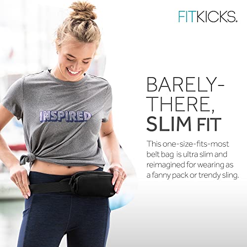FITKICKS Fitzip Crossbody Fanny Pack, w Adjustable Strap - Black - color: Black