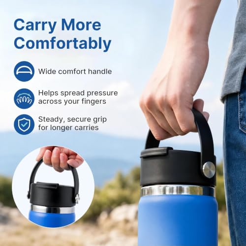 Flip Lid with Handle for Hydro Flask 12 16 20 32 40 64 oz Wide Mouth Bottle - color: Green