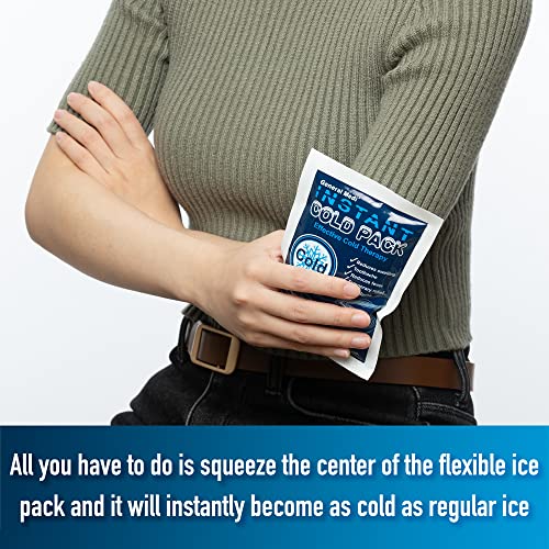 General Medi Instant Ice Cold Pack (4”x 5.5”) – 8 Packs Disposable Cold Therapy Ice Packs for Pain Relief, Swelling, Inflammation, Sprains, Toothache – for Athletes & Outdoor Activities - size: 8 Packs (4”x 5.5”)