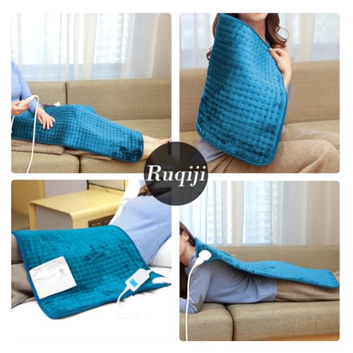 Ruqiji 17''x33'' XXXL King Size Heating Pad with 10 Temperature Settings, Pain Relief for Back/Neck/Shoulders/Menstrual Pain/Leg Cramp(Light Teal) - color: Light Teal