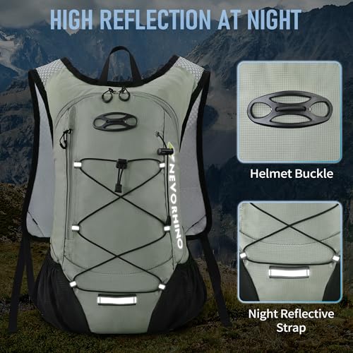 Lightweight Hydration Backpack, Running Backpack with 2L Water Bladder - color: Light Grass Green