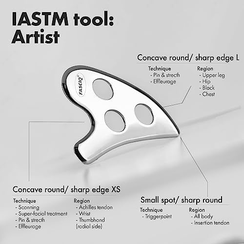 FASCIQ Myofascial Release Tool | IASTM Tool for Self Myofascial Release and Pain Relief | Surgical Stainless Steel | Myofascial, Soft, Scar and Deep Tissue Massages | Muscle Scraping - style: Artist