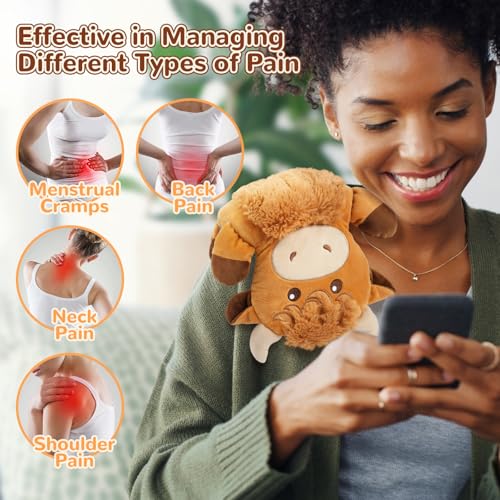 Microwave Heating Pad for Pain Relief, 16" x 11" Microwavable Heating Pads for Cramps, Back Pain, Neck Shoulder, Muscles, Knee, Joints, Natural Heat Pack Moist Heat, Highland Cow with Round Eyes - size: Highland Cow-3