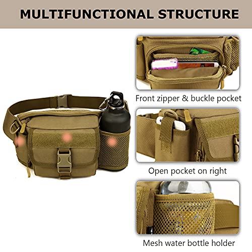 Tactical Fanny Pack for Men, Military Running Waist Bag - color: Black