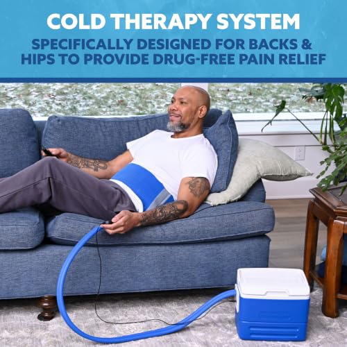 Polar Active Ice 3.0 Cold Therapy Ice Machine System with Programmable Timer, Back and Hip Compression Pad, Lightweight 9 Quart Cooler, Quiet Pump, Strong Cryotherapy Pain Relief Treatment - style: Back Hip Pad