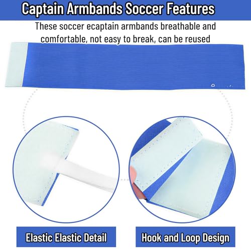 Captain Armband, Nylon Team Sports Band Soccer Armbands Adjustable Football Basketball Player Bands for Adult Youth(Blue) - color: Blue