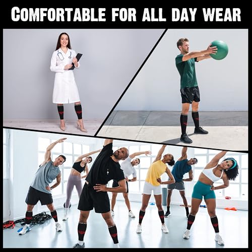 Calf Compression Sleeve – Leg Compression Sleeve for Men & Women – Black Support Sleeves for Sports, Travel & Recovery ,Splints, Pain Relief ,Varicose Veins, Nursing, Pregnancy and Running - size: Medium