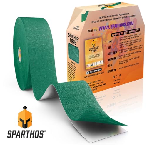 Sparthos Kinesiology Tape Roll - Uncut KT Kinesio Tape, 115 ft Bulk - Green - color: Forest Green