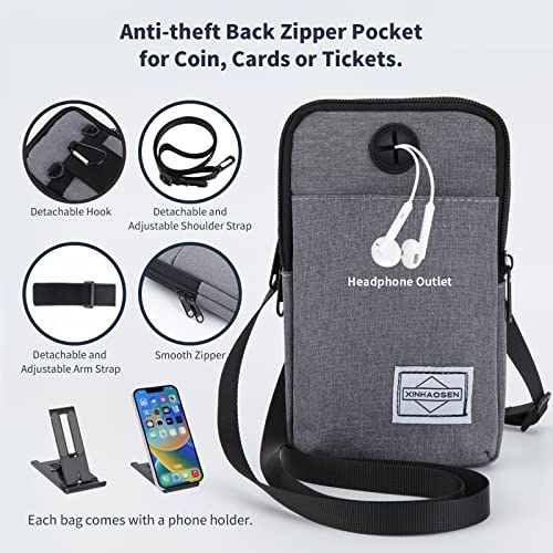 HOTEMIA Cell Phone Purse Waist Pack Bag Travel Crossbody Bag Wristband Sport Armband Wallet with Removable Shoulder Strap (Dark Grey) - color: Dark Grey