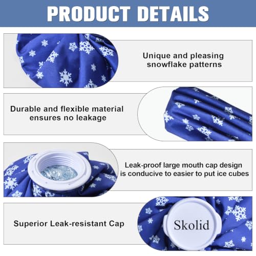 Ice Packs for Injuries Reusable, 3 Sizes, Blue Snow - color: Blue-snow
