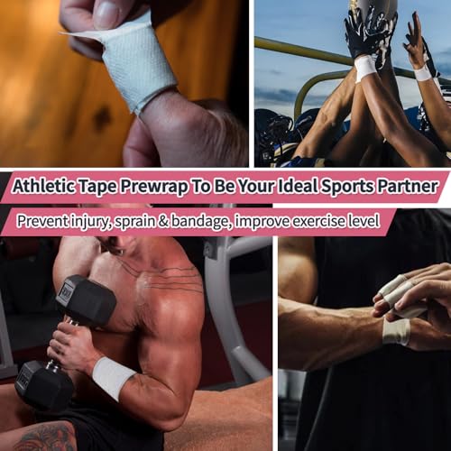 Athletic Tape, 2‑Pack White Sports Tape, Strong, Breathable & Easy‑to‑Tear