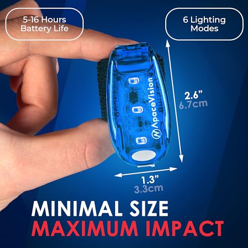 EverLightFX USB Rechargeable LED Safety Light 2 Pack, Clip On Strobe Light - color: Blue