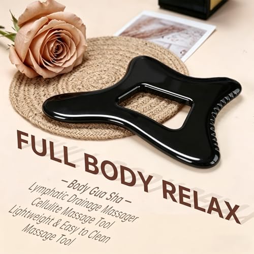 Body Gua Sha Tool Large Gua Sha Body Tool Cellulite Massage Tool (Resin) - color: Black