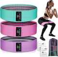 Fabric Resistance Bands for Working Out, 3-Set Exercise Loops for Home Gym - color: Pink