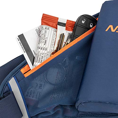 Nspire Hydration Waist Pack Bottle with 18oz Flask and Storage Area – Running, Hiking, Walking, Camping, Cycling, True Navy/Tigerlily