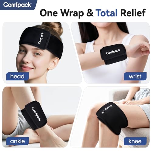 Comfpack Neck Ice Pack Wrap, Flexible Gel Ice Pack for Neck, Wrists, Head