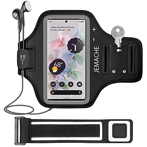 Running Armband for Google Pixel 11/10/9 Pro XL, 8/7/6 Pro (Black) - color: Black, size: Up to 6.8"