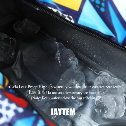 Leakproof Freezable Snack Bag Reusable Cooler Insulated Lunch Box - color: Multicolored Triangle