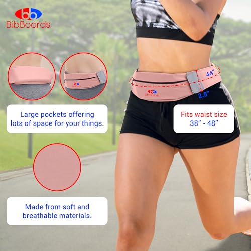 BibBoards Running Belt for Phone, Pink, 38-48 in - color: Pink, style: 44 Inch