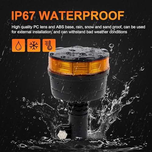 Amber Beacon LED Emergency Strobe Light, 7 Flash Modes Warning - color: Style 8