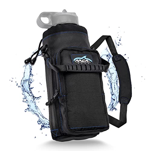 Arca Gear 40 oz Hydro Carrier - Insulated Water Bottle Sling w/Carry Handle, Shoulder Strap, Wallet and Two Pouches - The Perfect Flask Accessory - Black - color: Black