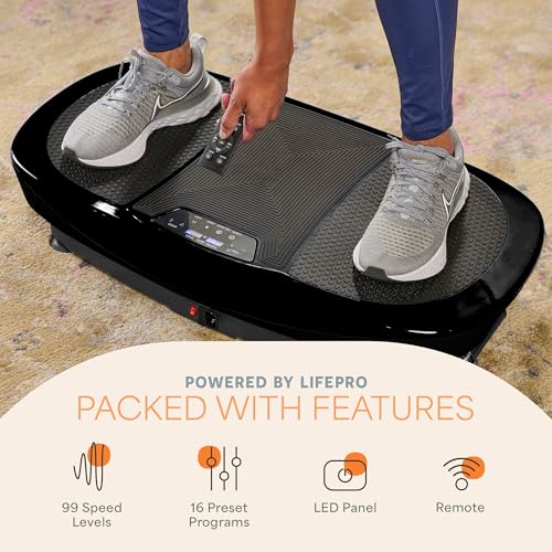 Lifepro Rumblex 4D Vibration Plate Exercise Machine with 7 Training Modes - color: Black, size: Max