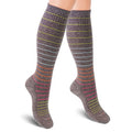 SocksLane Cotton Compression Socks, 15–20 mmHg Graduated Support, Knee-High Medical Compression (Gray Stripes S/M) - color: Gray Stripes, size: Small/Medium (1 Pair)