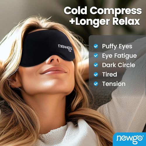 NEWGO 3D Cooling Eye Mask, Weighted Eye Mask for Sleeping, Black (Pack of 2) - color: Black, size: 1 Count (Pack of 2)