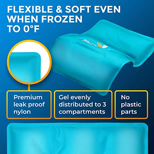 Universal Large Flexible Gel Ice Pack & Wrap - Cold Therapy for Your Hips, Shoulders, Elbow, Back, Knees – Instant Pain Relief for Injuries, Recovery, Swelling, Aches, Arthritis, Bruises & Sprains