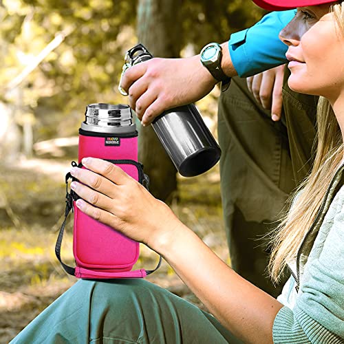 Nuovoware Water Bottle Carrier Bag, 25oz/32oz, Plum Red - color: Plum Red, size: 25-32 Ounces - Standard