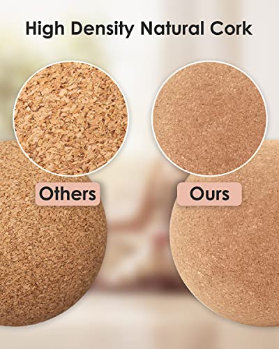 KITWILD Cork Massage Ball Set, High Density Fine Particles Massage Ball for Deep Tissue Muscle Massage, Myofascial Release, and Yoga Therapy, 2.5''+2.5''+3.15'' Lightweight Lacrosse Massage Balls - style: 3 Pack (2.5''+2.5''+3.15'')