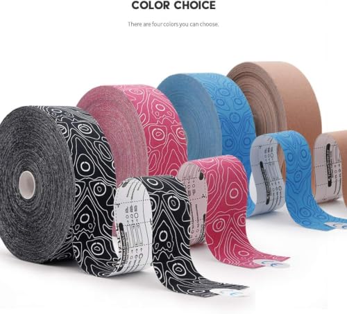 (2in X 103 Feet) OK TAPE PRO Bulk Kinesiology Tape, Original Elastic Latex Free Kinesiology Therapeutic Tape, Free Cut Printed - color: Beige